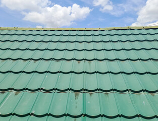 new green tin roof background
