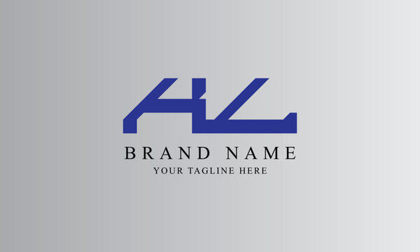 HVL HW HL HVV blue creative brand minimal logo designs with gray white background template

