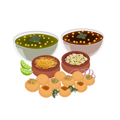Logo Illustration of Pani Puri fuchka fuchka or Golgappa Indian food
