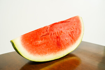 Sliced of watermelon isolated on white background.