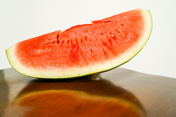 Sliced of watermelon isolated on white background.