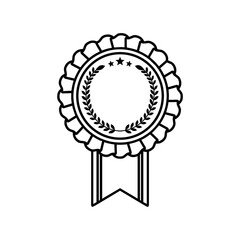 award ribbon line icon. vector icon badge with ribbons