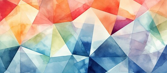 A watercolor pattern consisting of geometric colors resembling an abstract kaleidoscope serves as a background for surface and textile design The urban texture is repeated incorporating wat