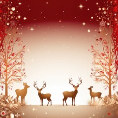 Elegant White & Red Christmas Background: A Luxurious Vector of White & Gold Elements