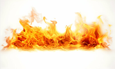 Ai generated texture of fire on a black background, fire flame, burning fire on a dark area, fire background, fire frame, fire flames background