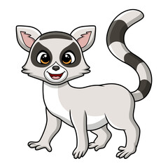 Cute lemur cartoon on white background © frescostudio