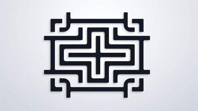 logo symbol rectangular maze on a white background isolated