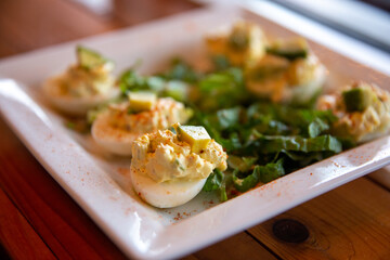 Deviled Eggs on a plate