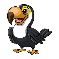 Cute toucan cartoon on white background
