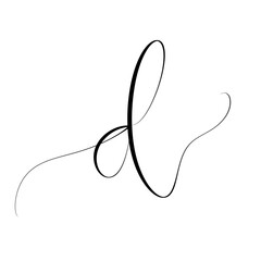elegant hand lettering calligraphy of lowercase letter D
