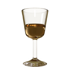 glass of wine isolated 3d render illustration
