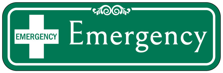 Emergency door sign