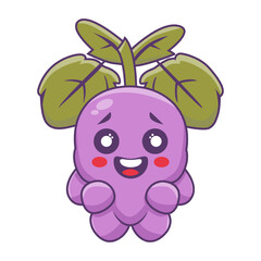 vector illustration of cute grape fruit mascot