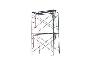 Photo of old outdoor scaffolding isolated on transparent background png file.