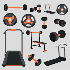 set of icons for design gym