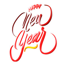 3D typography Happy NewYear icon isolated render illustration