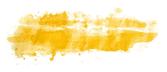 Yellow watercolor background. Artistic hand paint. Isolated on transparent background. - obrazy, fototapety, plakaty