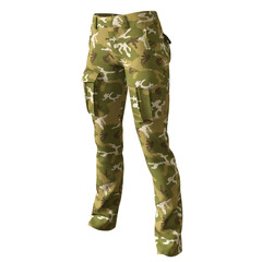 Pants Male Female Army with poses Cloth Fashion 3D render isolated illustration 