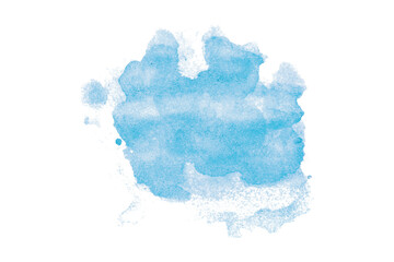 Light blue watercolor background. Artistic hand paint. Isolated on transparent background.