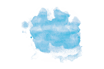 Light blue watercolor background. Artistic hand paint. Isolated on transparent background.