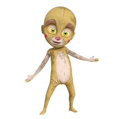 Puppet Character Toon Kid 3D render isolated illustration 