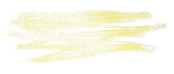 light yellow pencil strokes isolated on transparent background