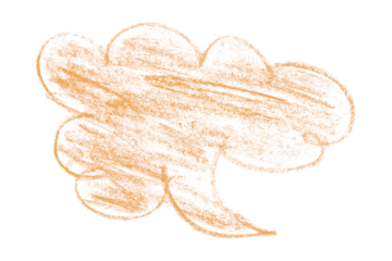 orange brush painting speech bubbles isolated on transparent background.