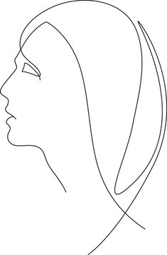 recommend clip art: Modest woman Line Art Illustration. Religious concept art