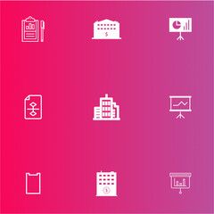 Logo bussines icon. Logo icon mix set. logo building set. logo chart