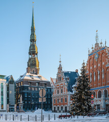Obraz premium Town Hall Square in Old Riga in Latvia 2