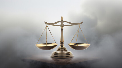 The scales of justice are a symbol of law and authority, weighing guilt is a legal concept of truth