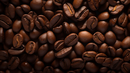 Obraz premium coffee bean texture, arabica background, fresh roasted black coffee beans
