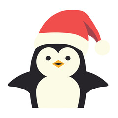 christmas penguin with red cap