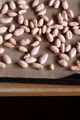A side dish are roasted peanuts in my oven.
