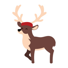 christmas reindeer with hat