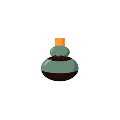 Orange Black Green Christmas Spruce and Cute Snow Graphic Element