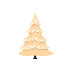 Fototapeta premium Orange Black Green Christmas Spruce and Cute Snow Graphic Element