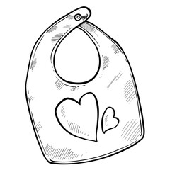 Baby bib handdrawn illustration