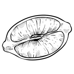 Lemon slice handdrawn illustration