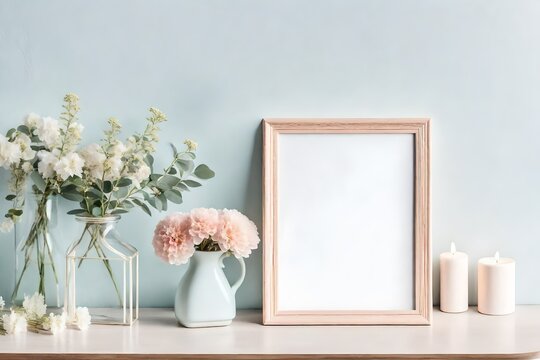 photo frame with bouquet of flower