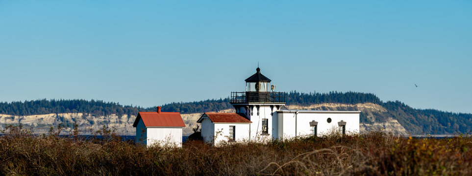Point No Point lighthouse panorama at Hansville Washington