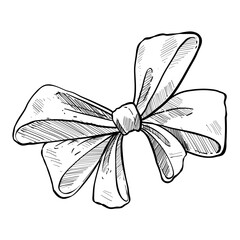 Ribbon tie handdrawn illustration