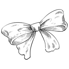 Bow ribbon handdrawn illustration