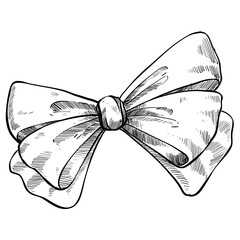 Ribbon tie handdrawn illustration
