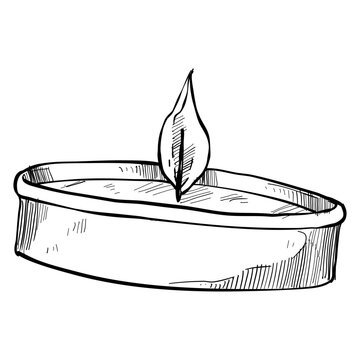 Therapy candle handdrawn illustration