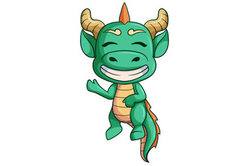 Cute Dragon Character Design Illustration