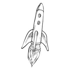 Rocket handdrawn illustration