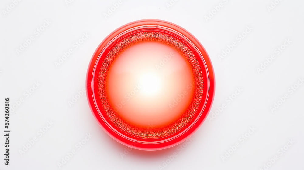 Poster red light fluorescent button isolated on the background of computer graphics website design