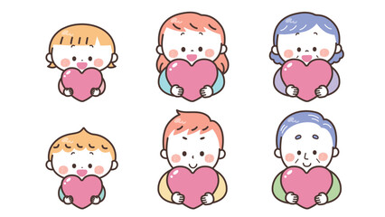 ハートを抱きしめる人物