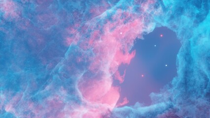 Space background with stars and purple nebula
